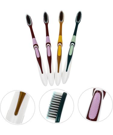 PartyKindom 4 Pack Adult Toothbrushes - Non-Slip Bristles for Travel | International Shipping Available - Buy Online on GoSupps.com
