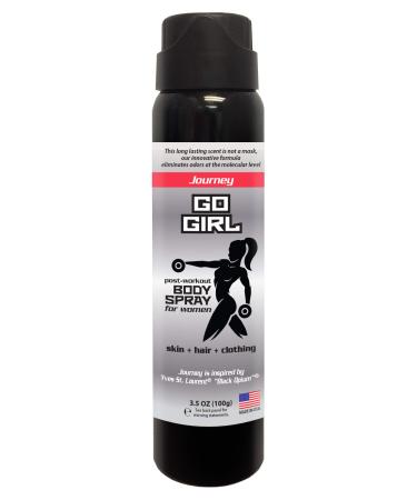 Go Girl - Women s Post Workout Body Spray - Breaks Down Most Foul Odors at The Molecular Level on Skin  Hair and clothing - 3.5 oz Spray  Journey  Journey 1 Pack
