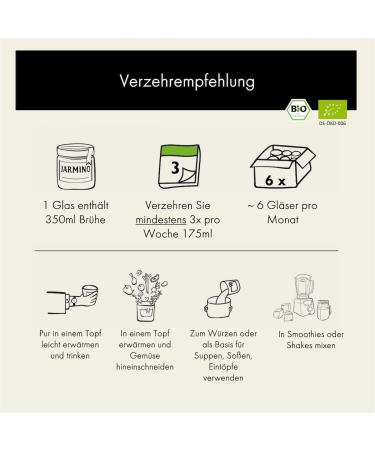Organic Chicken Bone Broth (6x350ml) | Healthy Free-Range Alternative | Soup Dashi Frame Broth | Jarmino - Buy Online on GoSupps.com