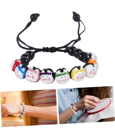 VALICLUD 2 Pcs Bracelet Couples Matching Bracelets Bead Bracelet Woven Bracelets Bracelet for Charms Couples Bracelet Bracelets Beaded Maneki Red Ceramics Miss Boy Wristband 18x1cmx3pcs Blackx3pcs - Buy Online on GoSupps.com