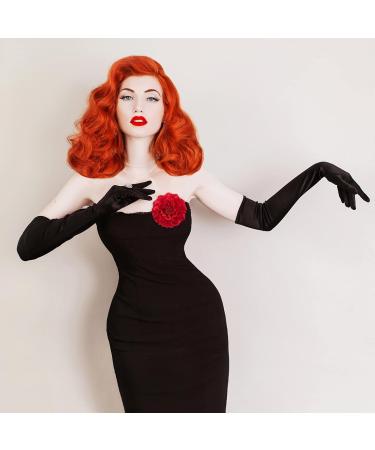 Bofunx 2-Piece Red Flower Hair Clips | Elegant Hair Jewelry for Parties Weddings Halloween & Masquerades - Buy Online on GoSupps.com