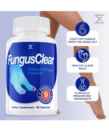 Fungus Clear Probiotic Pills for Nails - 60 Capsules | FungusClear Advanced Formula - Buy Online on GoSupps.com