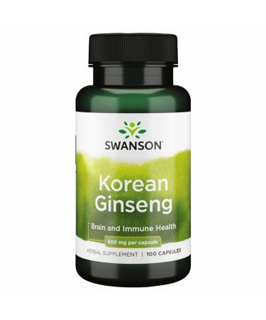 Swanson Korean Ginseng 500 Milligrams 100 Capsules