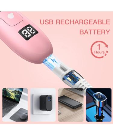 Rechargeable Bikini Trimmer for Women & Men - Electric Body Hair Clipper for Arms, Legs, Underarms - Waterproof with LED Display - Pink - Buy Online on GoSupps.com