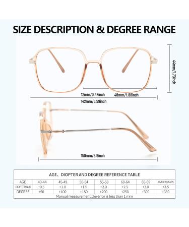 KaeoISFU Big Square Reading Glasses for Men & Women | Blue Light-Blocking Anti-Fatigue | Stylish Multi-Colored Brown - 1.0 Diopters - Buy Online on GoSupps.com