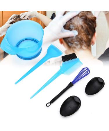 6pcs Blue Hair Dyeing Kit - Bowl Brush Comb Stirrer & Ear Covers for Salon Quality Results - Buy Online on GoSupps.com