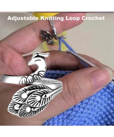 Adjustable Knitting Loop Set | Peacock Open Finger Ring | Faster Knitting Accessories - Buy Online on GoSupps.com