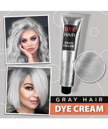 Unisex Gray Hair Dye Cream DIY Fashion Permanent Light Gray Silver Color Super Hair Dye Cream 100ml - Buy Online on GoSupps.com