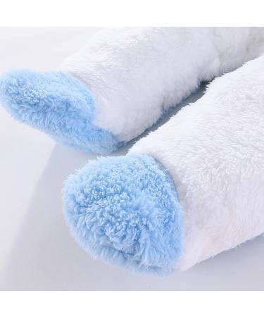 Newborn Baby Cartoon Bear Snowsuit Winter Coat Fleece Hooded Romper Jumpsuit 6-9 Months - Blue Rabbit - Buy Online on GoSupps.com