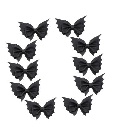 BIUDECO 10pcs Bat Hairpin Tiara for Girls Toddler Girl Hair Accessories Bows for Hair Halloween Party Headpiece Halloween Alligator Clips Bow Knot Hairpins Goth Accessories Bat Wing Ghost
