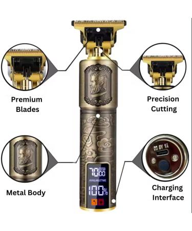 Professional Cordless Electric Trimmer for Men - Hair & Beard Grooming Kit with LED Display | Perfect Gifts for Men | Zero Gapped Edgers & Razor - Buy Online on GoSupps.com