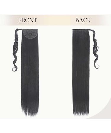 32 inches Super Long Straight Wrap Around Ponytail Hair Extension Clip in Ponytail Hair Extensions Hairpiece for Women Dark Black - Buy Online on GoSupps.com