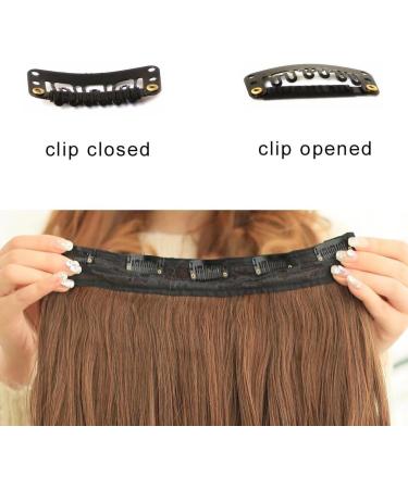 iLUU 24" 110g Long Corn Wave #119 Copper Red Fashion Color Clip on Hair Extensions Heat-resisting Fiber Synthetic Hair Pieces Deep Wave Clip in Hair Extensions for Party #119-copper red - Buy Online on GoSupps.com