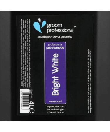 GROOM PROFESSIONAL Bright White Dog Shampoo - 4L - Deep Cleansing & Whitening Formula - Buy Online on GoSupps.com