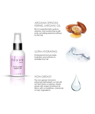 Nuuvo Haircare Argan Oil - 2oz Anti-Frizz & Lightweight Hair Oil for Dry, Damaged Hair Growth - 2 Fl Oz - Buy Online on GoSupps.com