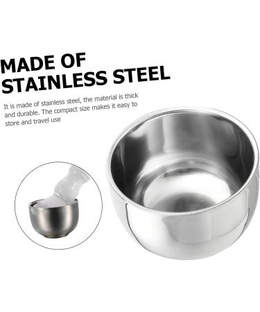 Durable Stainless Steel Razor Soap Bowl Cup - Healeeved 2-Piece Shaving Tool for Hairdressers | Perfect for Smooth Shaving Experience - Buy Online on GoSupps.com