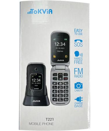 TOKVIA Unlocked Mobile Phone for Elderly with Big Buttons and SOS Button | Senior Flip Phone with Large Numbers | Dual Display 2.4 + 1.77 inches | T221 Black - Buy Online on GoSupps.com