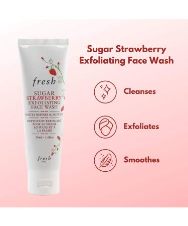 Fresh Sugar Strawberry Exfoliating Face Wash - Gentle Daily Scrub for Dry Sensitive Skin - Men & Women - Buy Online on GoSupps.com
