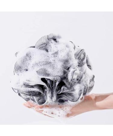 Lifeforce Shower Puff Loofah 60g - Set of 6 Exfoliating Bath Sponges for Adults - Soft Mesh Body Sponge in Classic Black & White Colors - Buy Online on GoSupps.com