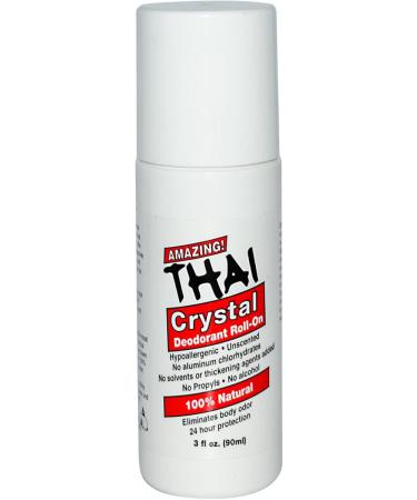 Thai Crystal Deodorant Stone All Natural Roll-On Deodorant For Body Face and Feet -- Unscented Aluminum Free & Organic With No Aluminum Solvents Parabens Propyls or Alcohol 3 fl oz. (Pack of 2) - Buy Online on GoSupps.com