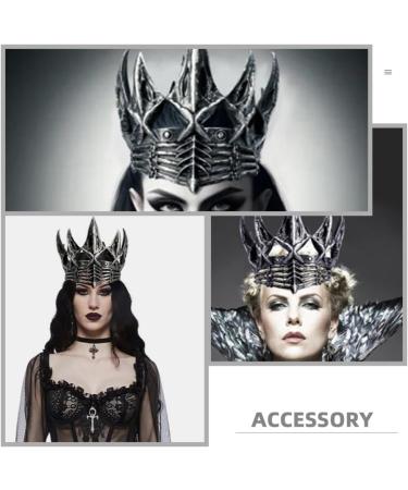 GALPADA Gothic Crowns for Women Men Tiara Queen King Crown Witch Hair Headpiece Headwear Accessories Carnival Costume Prop for New Year Christmas Prom Party Silver - Buy Online on GoSupps.com