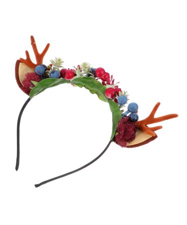 FRCOLOR Christmas Reindeer Antlers Headband Deer Antler Hair Band Cat Ears Hair Hoop Headpiece Party Favors
