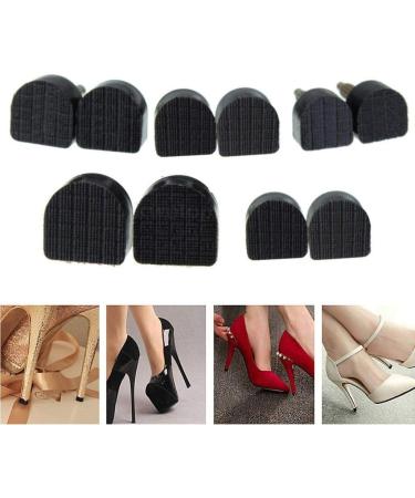 5 Pairs High Heel Shoe Repair Tips - Durable Non-Slip Caps | Replacement Heel Protectors in 5 Sizes (7-12mm) - U Shape Black - Buy Online on GoSupps.com