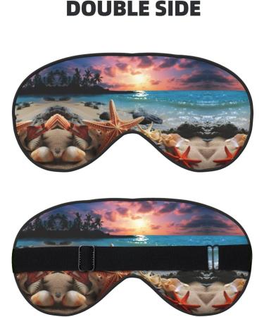 Starfish & Coral Beach Print Eye Mask - Unisex Soft Comfort Sleep Shade for Travel Yoga & Shift Work - Buy Online on GoSupps.com