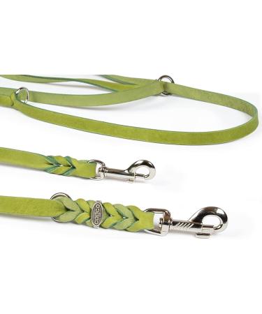 Buy COPCOPET 3-Way Adjustable Dog Leash - Handmade Fat Leather Chrome Fittings 2.40m x 8mm Green - International Shipping Available - Buy Online on GoSupps.com
