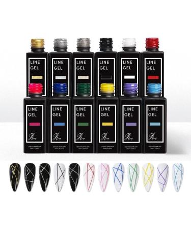 1Bottle Nail Gel Polish Brush Pen Nude Glitter UV LED Soak Off Gel Varnish Semi Permanent Paint Line Salon Lacquer Decoration R4 - (Color: 13) - Buy Online on GoSupps.com