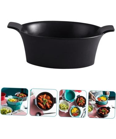 Alipis Soup Double Tableware Dessert Noddle Salad Ceramic Home Fruit Bowl Kitchen Large Capacity Container Black 23X19X7.7CM - Buy Online on GoSupps.com