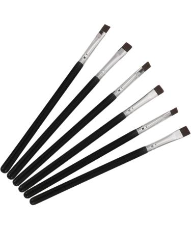 Healeved 30 Pcs Flat Eyebrow Brush Eye Shadow Brush Flat Thin Eyeliner Brush Makeup Tool Wooden Handle Black - Buy Online on GoSupps.com