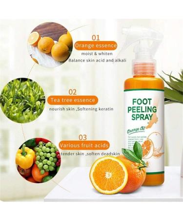 Foot Peeling Spray Natural Orange Essence Remove Foot Dead Skin Exfoliating Foot Moisturizing Hydrating Foot Peeling Spray Orange Oil for Cracked Rough Heels & Calluses - Buy Online on GoSupps.com