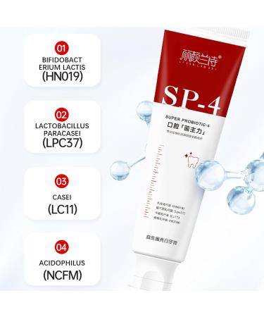 SP-4 Probiotic Tooth Whitening Toothpaste - Natural Whitening Removes Plaque & Freshens Breath (2PCs) - Buy Online on GoSupps.com