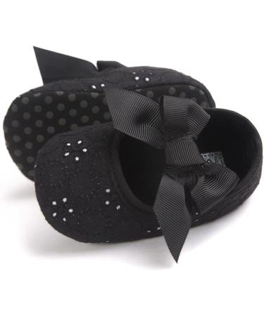 LACOFIA Baby Girls Christening Shoes | Anti-Slip Soft Sole Prewalkers | Size 3-6 Months | Black - Buy Online on GoSupps.com