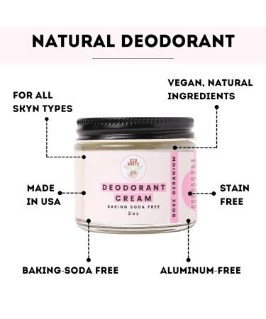 ECO ROOTS Natural Deodorant for Women & Men | Organic Deodorant Cream Non Aluminum | Baking Soda Free Healthy Deoderant for Body & Private Parts | All Vegan Pit Paste Zero Sweat | Rose Geranium Scent - Buy Online on GoSupps.com