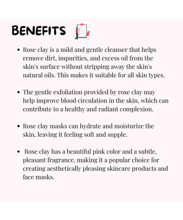 Meesha Rose Clay Powder | Pink Kaolin Clay 3.5 oz | Natural Mild Cleansing & Detoxifying | DIY Face Masks & Body Scrubs | 100% Natural Skincare - Buy Online on GoSupps.com