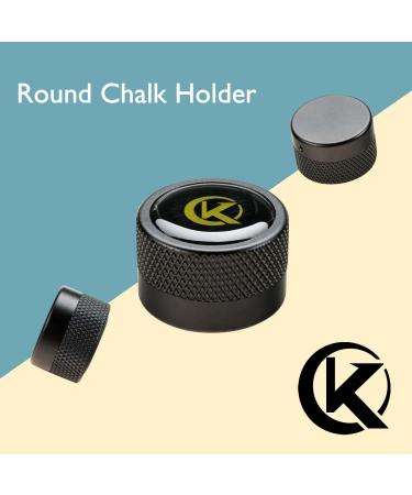 KONLLEN Round Billiard Cue Chalk Holder | Portable Pool Cue Accessories | Snooker Chalk Holder - Black - Buy Online on GoSupps.com