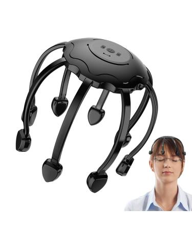 Tytlyworth head scraper head skin massager octopus head massage device automatic 360-degree octopus head scratch-electrical scalp stimulator 8-claw-head massage for home travel men