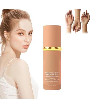 Biomimic Foundation 4 in 1-Longwearing Protecting from Sun with SPF50+ Hydrating Medium Full Coverage Concealer Longwearing & Waterproof for Gym Sports Dancing (1PCS)