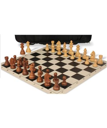 Expert Set with Portable Backpack Include Wooden Chess Pieces and Leather Folding Chessboard Game (Color : Black) (Black) - Buy Online on GoSupps.com