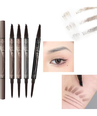 2 in 1 Magic 4-Tip Eyebrow Pencil Sweat-proof Microblading Eyebrow Pencil Contouring Pen Eyebrow Brush Microblade Eyebrow 3D Waterproof Microblading Eyebrow Pencil for Natural Makeup Last All Day(Ligh Light Brown - Buy Online on GoSupps.com