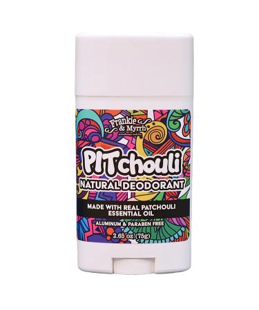 Frankie and Myrrh PITchouli | Natural Patchouli Deodorant for Hippie Women and Men | Real Essential Oils | Aluminum Free-Baking Soda Coconut Oil and Shea Butter (2.56 oz) Paraben and Phthalate Free