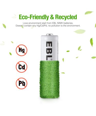 EBL Rechargeable AA Batteries - 2300mAh NiMH Precharged 12-Pack for Home & International Use - Buy Online on GoSupps.com