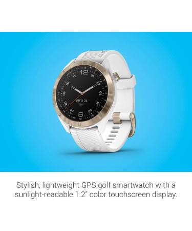 Garmin Approach S40 GPS Golf Smartwatch | Stylish & Lightweight Design | Touchscreen Display | White/Light Gold - Buy Online on GoSupps.com