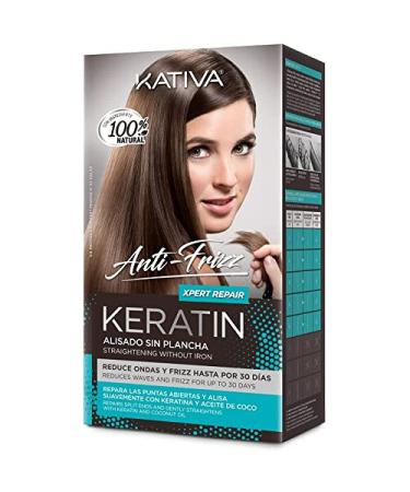 KATIVA Keratin Anti-frizz Alisado Sin Plancha Repara Puntas 30 Dias 3 Unit s