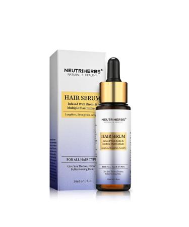 Neutriherbs Hair Growth Serum For Women and Men Hair Serum With Biotin and Peptides for Hair Loss Thinning Hair Get Thicker Fuller Looking Hair - 1 Fl Oz