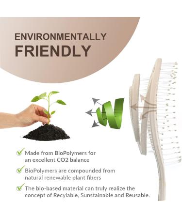 Biodegradable No Pull Hair Brush for Thick Curly/Straight Hair - Wet & Dry Detangling, Massaging Bristles - Pink - Buy Online on GoSupps.com