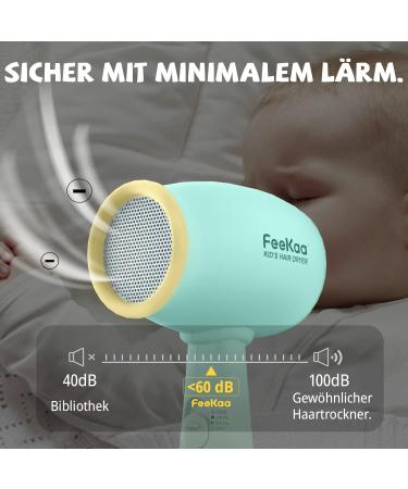 pretty girl Feekaa Mini Hair Dryer for Girls Gentle Heat for Baby Hair and Skin Low Noise 550 Watts Light and Durable Hair Dryer for Children and Pets - Buy Online on GoSupps.com