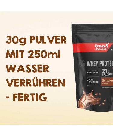 Power System Whey Protein Powder | Low Sugar Chocolate | 21g Protein | 420g | with Vitamin B6 - Shop Internationally - Buy Online on GoSupps.com